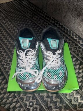 Bottega Veneta Mint Green, Black & Silver Chunky Mesh Sneakers